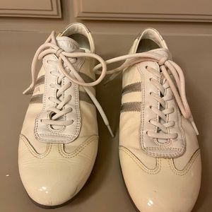 Prada white & silver sneakers size 37.